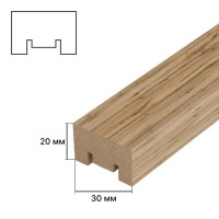 Рейка Stella Милана прямоугольник МДФ цвет пекан 2700x30x20 мм