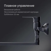 Смеситель для ванны AM.PM Drive F9U90122 однорычажный универсальный с лейкой и шлангом цвет черный матовый