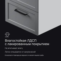 Комплект фасадов для тумбы AM.PM Force M9FFFM0602GM 33x57 см МДФ цвет серый 2 шт