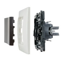 Переключатель двухклавишный - Legrand Structura - 10A 250В безвинтовые зажимы - магнезиум