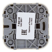 Выключатель двухклавишный - Legrand Quteo - IP20 10А 250В винтовые зажимы накладной монтаж - слоновая кость