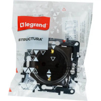 Розетка встраиваемая Legrand Structura с заземлением, цвет магнезиум