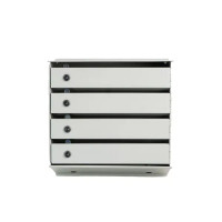 Почтовый ящик секционный вертикальный 4, металл, цвет серый