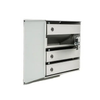 Почтовый ящик секционный вертикальный 4, металл, цвет серый