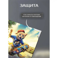 Картина на холсте Кот на скейте 30x30 см