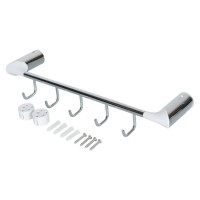 Вешалка Swensa Lock SWR-6600-11-CRM, нержавеющая сталь, 5 крючков, цвет белый