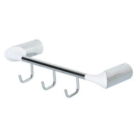 Вешалка Swensa Lock SWR-6600-10-CRM, нержавеющая сталь, 3 крючка, цвет белый