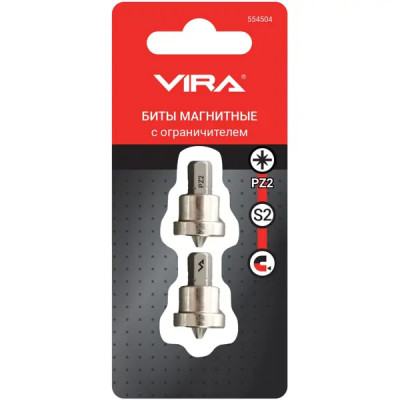 Бита магнитная Vira 554504 PZ2x25 мм 2 шт.