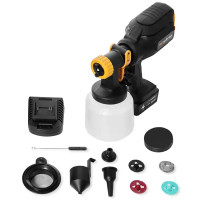 Краскопульт аккумуляторный Tecmaster T1250, 20 В Li-ion 4 Ач, 1 л/мин
