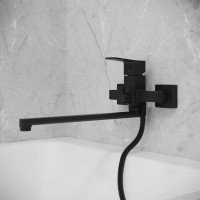 Смеситель для ванны Iddis BREBL00i10 однорычажный с лейкой и шлангом цвет черный