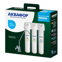 Фильтр под мойку Аквафор Кристалл А Hard для мягкой воды 3 ступени быстросъемный кран в комплекте