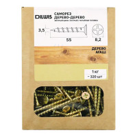 Саморезы по дереву Dilwis оцинкованные 3.5x55 мм 1 кг