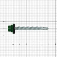 Саморезы кровельные по металлу с буром RAL 6005 5.5x51 мм на вес