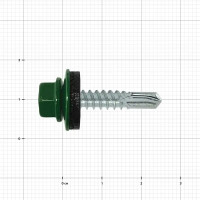 Саморезы кровельные по металлу с буром RAL 6005 5.5x25 мм на вес