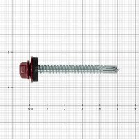 Саморезы кровельные по металлу с буром RAL 3005 5.5x51 мм 40 шт.