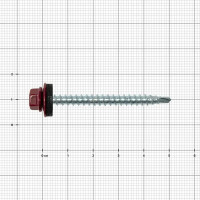 Саморезы кровельные по дереву с буром RAL 3005 4.8x51 мм на вес