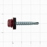 Саморезы кровельные по дереву с буром RAL 3005 4.8x29 мм 100 шт.