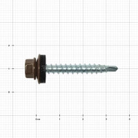 Саморезы кровельные по дереву Dilwis оцинкованные с буром 4.8x35 мм на вес RAL 8017