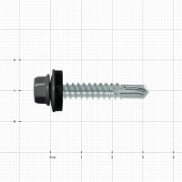 Саморезы по металлу Dilwis оцинкованные с буром 5.5x32 мм на вес RAL 7024