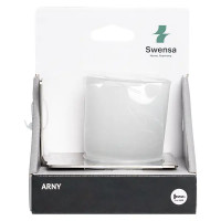 Стакан для зубных щёток Swensa Arny SWR-9500-03, подвесной, стекло/сталь, цвет прозрачный/сатин
