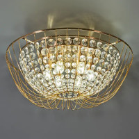 Люстра потолочная Crystal Pava FR1016CL-06G 6 ламп 24 м² цвет золотистый