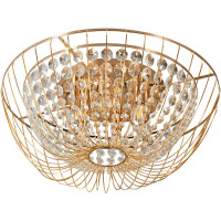 Люстра потолочная Crystal Pava FR1016CL-06G 6 ламп 24 м² цвет золотистый