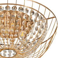 Люстра потолочная Crystal Pava FR1016CL-06G 6 ламп 24 м² цвет золотистый