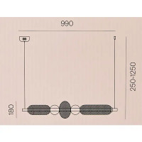 Светильник подвесной светодиодный FR6196PL-L15B 8 м² теплый белый свет цвет черный