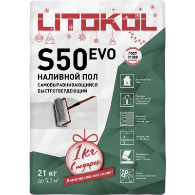 Наливной пол Litokol Litoliv S50 21 кг