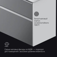 Тумба под раковину AM.PM Flash M9HFUX0802GM напольная/подвесная 80 см цвет серый матовый