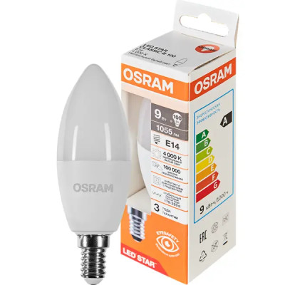 Лампа светодиодная Osram E14 9 Вт/840 нейтральный белый свет