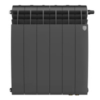 Радиатор секционный Royal Thermo Biliner 500/87 6 секций нижнее подключение биметалл черный