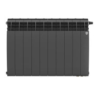 Радиатор секционный Royal Thermo Biliner 500/87 10 секций нижнее подключение биметалл черный