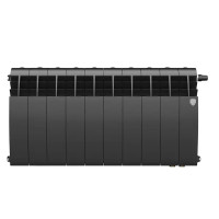 Радиатор секционный Royal Thermo Biliner 350/87 10 секций нижнее подключение биметалл черный