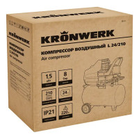 Компрессор поршневой масляный Kronwerk, 24 л 210 л/мин