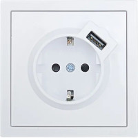Розетка USB встраиваемая Lezard Zima с заземлением цвет белый