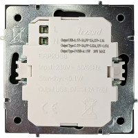 Розетка TC и USB встраиваемая Lezard Zima без заземления цвет черный бархат