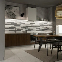 Плитка настенная Керамин Наполи 1 40x6.4 см 0.87 м² матовая цвет серо-бежевый