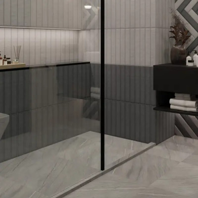 Плитка настенная Керамин Наполи 5 40x6.4 см 0.87 м² матовая цвет графит