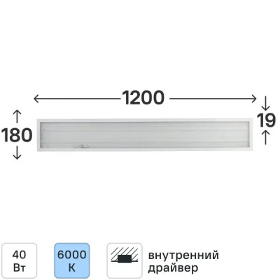 Панель светодиодная SPO-7-40-6K-P 9 м² цвет белый