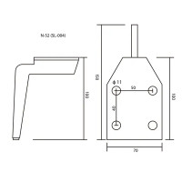 Опора 100x150 мм сталь цвет золото нагрузка до 50 кг