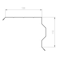 Лист ветровой 110x120x2000 мм 0.4 мм RAL 7024 серый