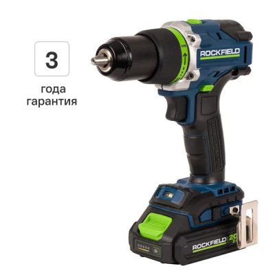 Дрель-шуруповерт аккумуляторная бесщеточная Rockfield RF2012BK, 20 В Li-ion 2x2 Ач