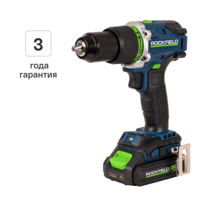 Дрель-шуруповерт аккумуляторная Rockfield RF2062BK, 20 В Li-ion 2x2 Ач