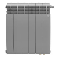 Радиатор секционный Royal Thermo Biliner 500/87 6 секций нижнее подключение биметалл серый