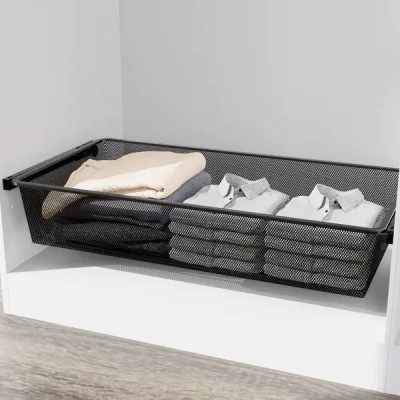 Корзина выдвижная для шкафа Лион 76.8x14.4x48 см цвет черный