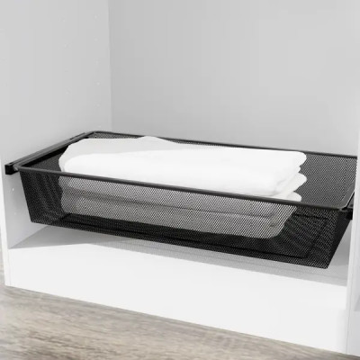 Корзина выдвижная для шкафа Лион 76.8x14.4x38.6 см цвет черный