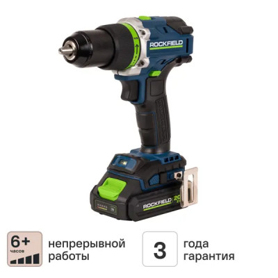 Дрель-шуруповерт аккумуляторная бесщеточная Rockfield RF2012BK, 20 В Li-ion 2x2 Ач
