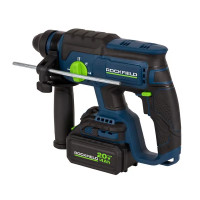 Перфоратор аккумуляторный SDS-plus Rockfield RF2254BK, 20 В Li-Ion 4 Ач, 2 Дж