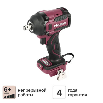 Гайковерт аккумуляторный ударный бесщеточный Neolaser NIW20ACCUM, 20 В Li-Ion без Акб и Зу, 600 Нм